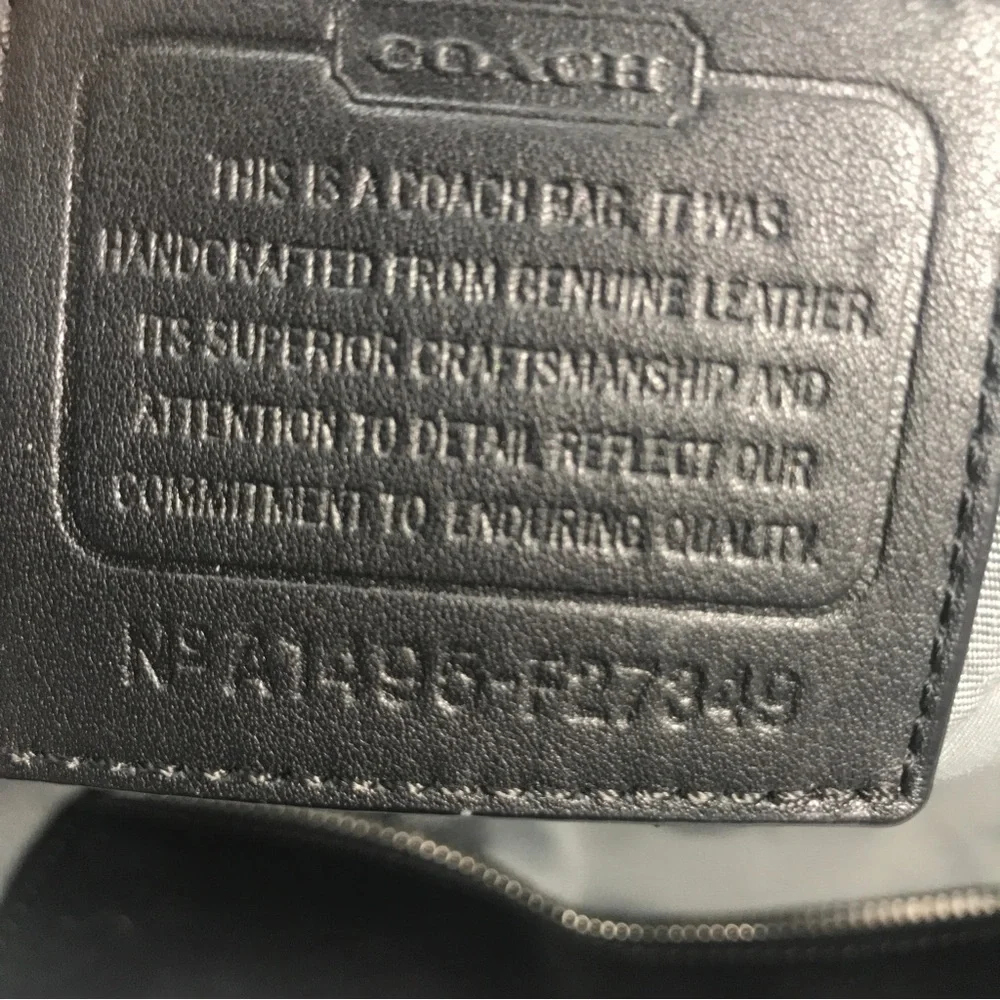 Coach Black Peyton Leather zip Top Tote - Picture 7 of 9